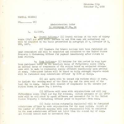 General Order #25 Headquarters Oklahoma National Guard-1939