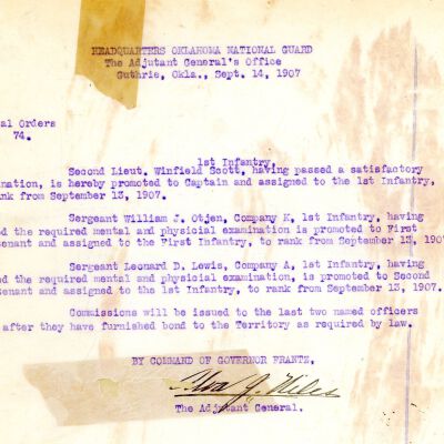 Special Order #74 Headquarters Oklahoma National Guard-1907
