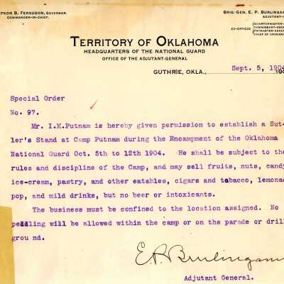 Special Order #97 Headquarters Oklahoma National Guard-1904