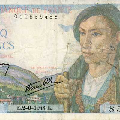 French Five Francs (Berger)-1943
