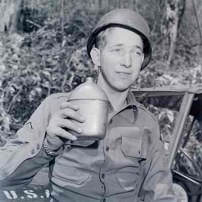 Soldier with his canteen