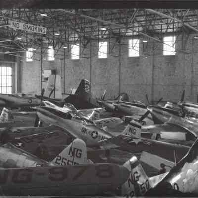 Fighter planes in hanger