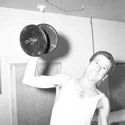 Soldier lifting weights