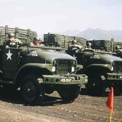 Trucks lined up for review