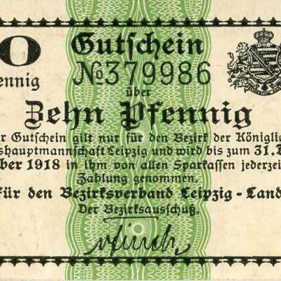 German City of Leipzig Ten Pfennig Notgeld-1918