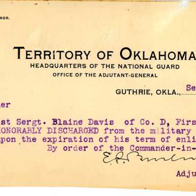 Special Order #96.5 Headquarters Oklahoma National Guard-1904