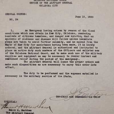 General Order #24 Headquarters Oklahoma National Guard-1923