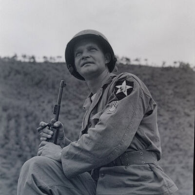 Soldier with an M1 rifle
