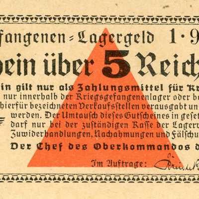 German POW Currency Five Reichsmark