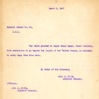 Special Order #25 Headquarters Oklahoma National Guard-1907