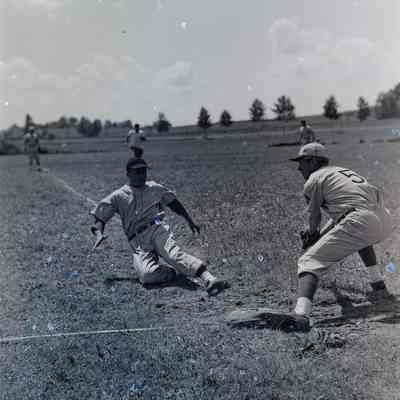 Soldiers playing baseball
