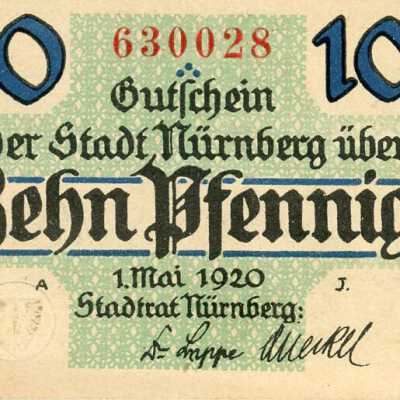 German City of Nuremberg Ten Pfennig Notgeld-1920