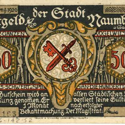 German City of Naumburg Fifty Pfennig Notgeld