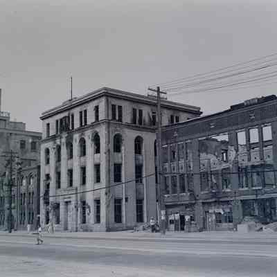 Damaged buildings