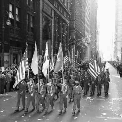 Soldiers marching in a parade