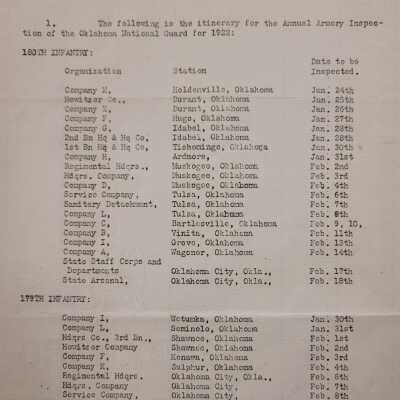 General Order #2 Headquarters Oklahoma National Guard-1922