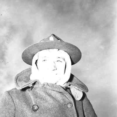 Soldier wrapped up for cold weather