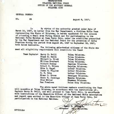 General Order #25 Headquarters Oklahoma National Guard-1927