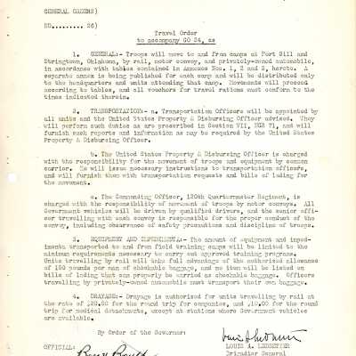 General Order #26 Headquarters Oklahoma National Guard-1939