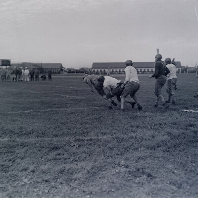 Soldiers playing football
