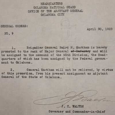 General Order #9 Headquarters Oklahoma National Guard-1923