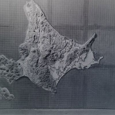 Relief map of Hokkaido Island