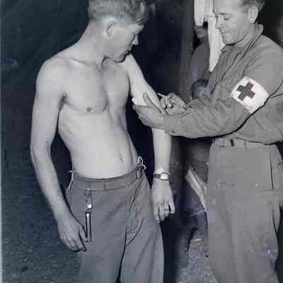 Soldier getting his Typhus vaccine