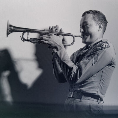 Soldier playing a trumpet