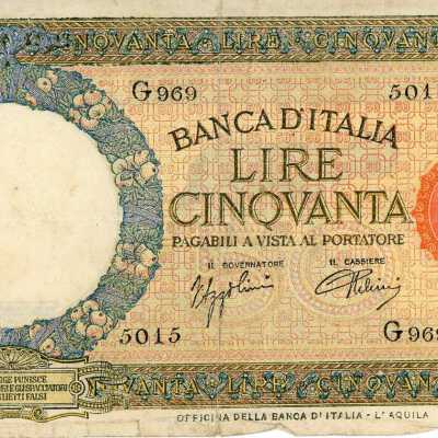 Italian Fifty Lire "Lupetta"-1943