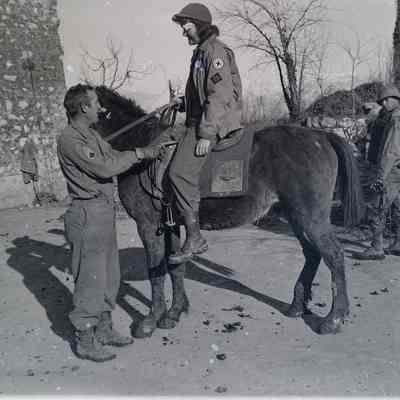Red Cross girl on horse