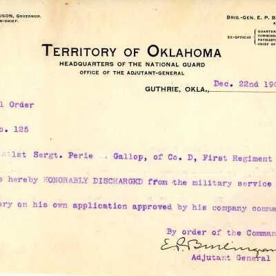 Special Order #125 Headquarters Oklahoma National Guard-1903