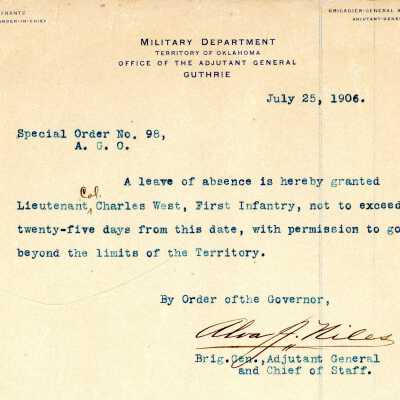Special Order #98 Headquarters Oklahoma National Guard-1906