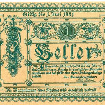 Austrian Fifty Heller Notgeld