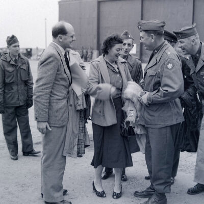 General Muldrow and several officers with a group of civilians
