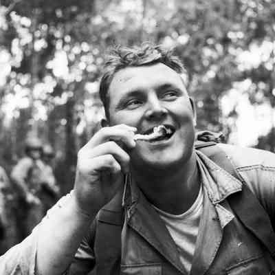 Soldier eating
