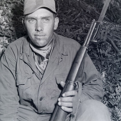 War game "enemy soldier" holding an M-1 with bayonet