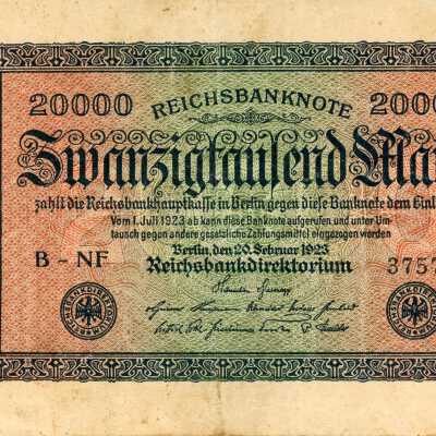German Reichsbanknote Twenty Thousand Mark Type 1923