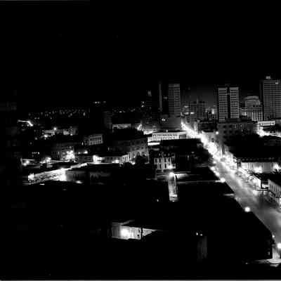 Night photo of a downtown aera