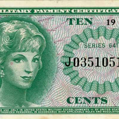 United States Military Payment Certificate Ten Cents-1965-1968
