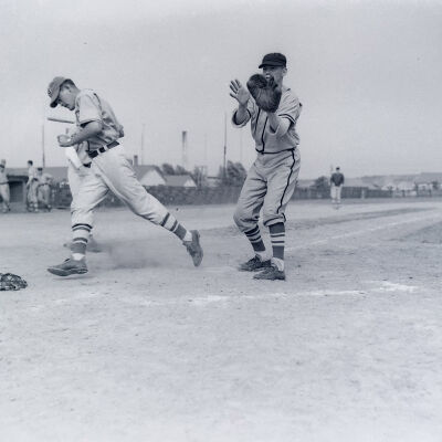 Soldiers playing baseball