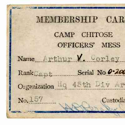 Officers' Mess Card