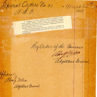 Special Order #27 Headquarters Oklahoma National Guard-1907