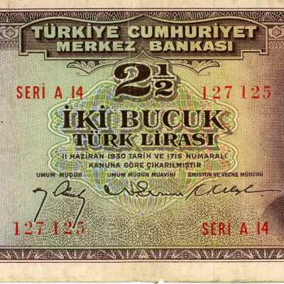 Turkish Two and a Half Lira-1947
