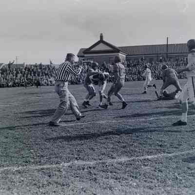 Soldiers playing football