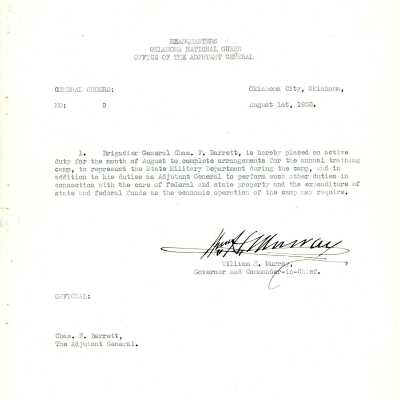 General Order #9 Headquarters Oklahoma National Guard-1932
