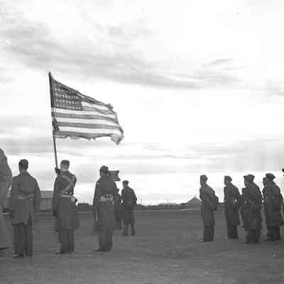 Soldiers in formation at parade ground