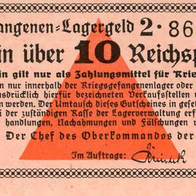 German POW Currency Ten Reichspfennig