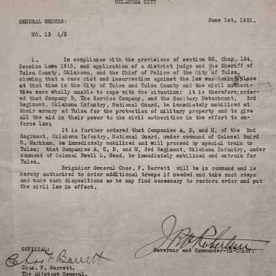General Order #13.5 Headquarters Oklahoma National Guard-1921