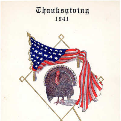 Thanksgiving menu and roster for 157th Infantry