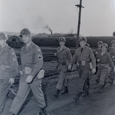 Soldiers marching